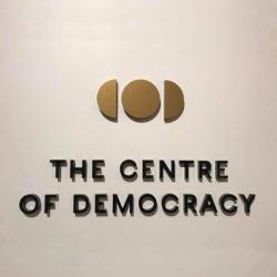 Image: Wall text reading The Centre of Democracy