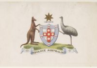A kangaroo and an emu holding up a shield.